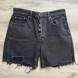 Levi's 501® Mid Thigh Women's Shorts Distressed Black